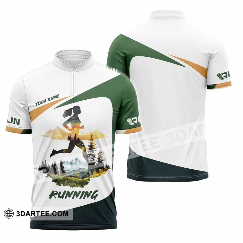 Unisex Shirt - Custom Running 3D Shirt Zipper Polo Shirt / S T-shirt