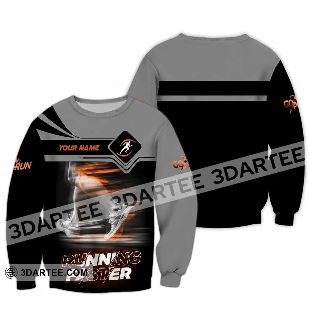 Unisex Shirt - Custom Running Faster 3D Shirt - Long Sleeve / S - T-shirt