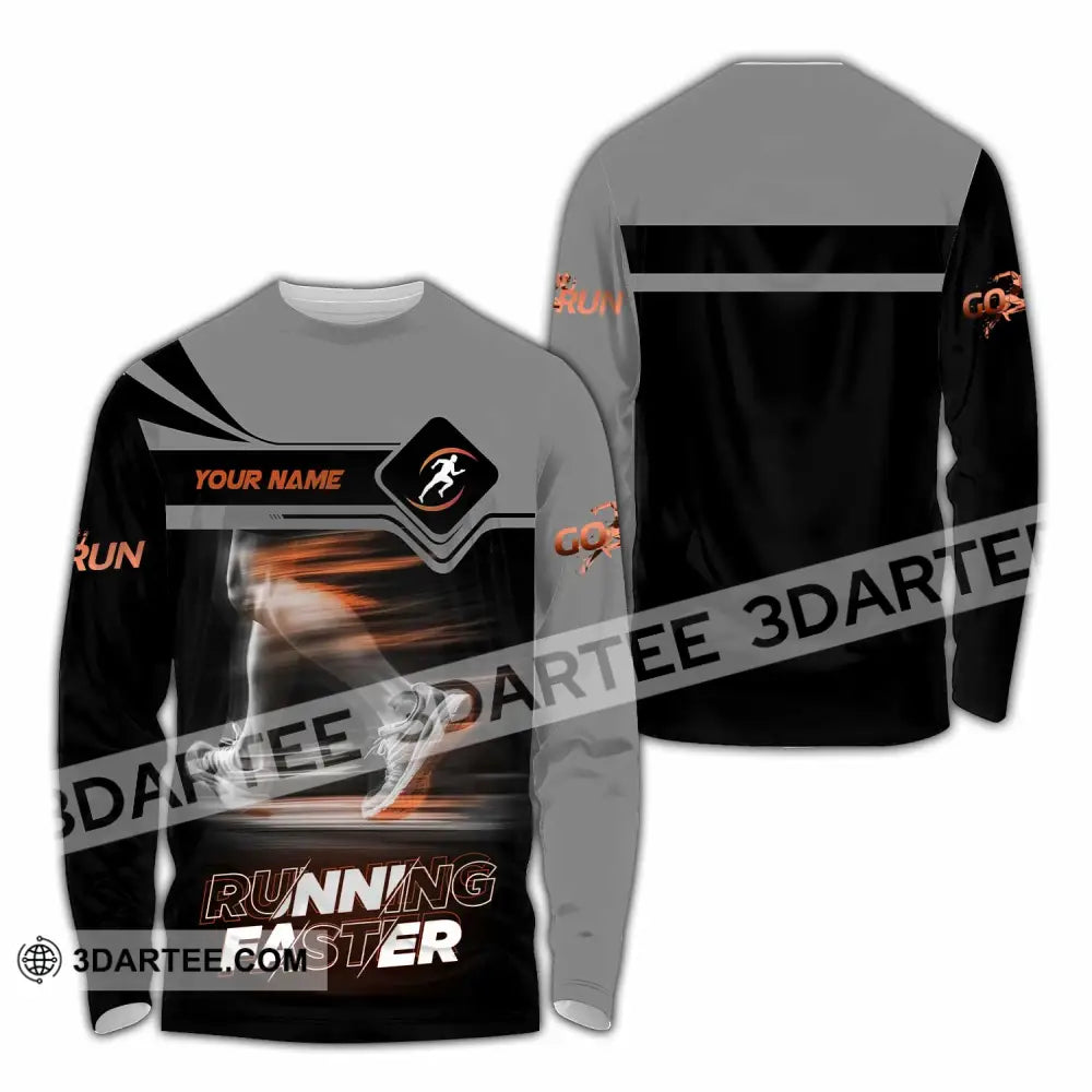 Unisex Shirt - Custom Running Faster 3D Shirt - Long Sleeve Shirt / S - T-shirt