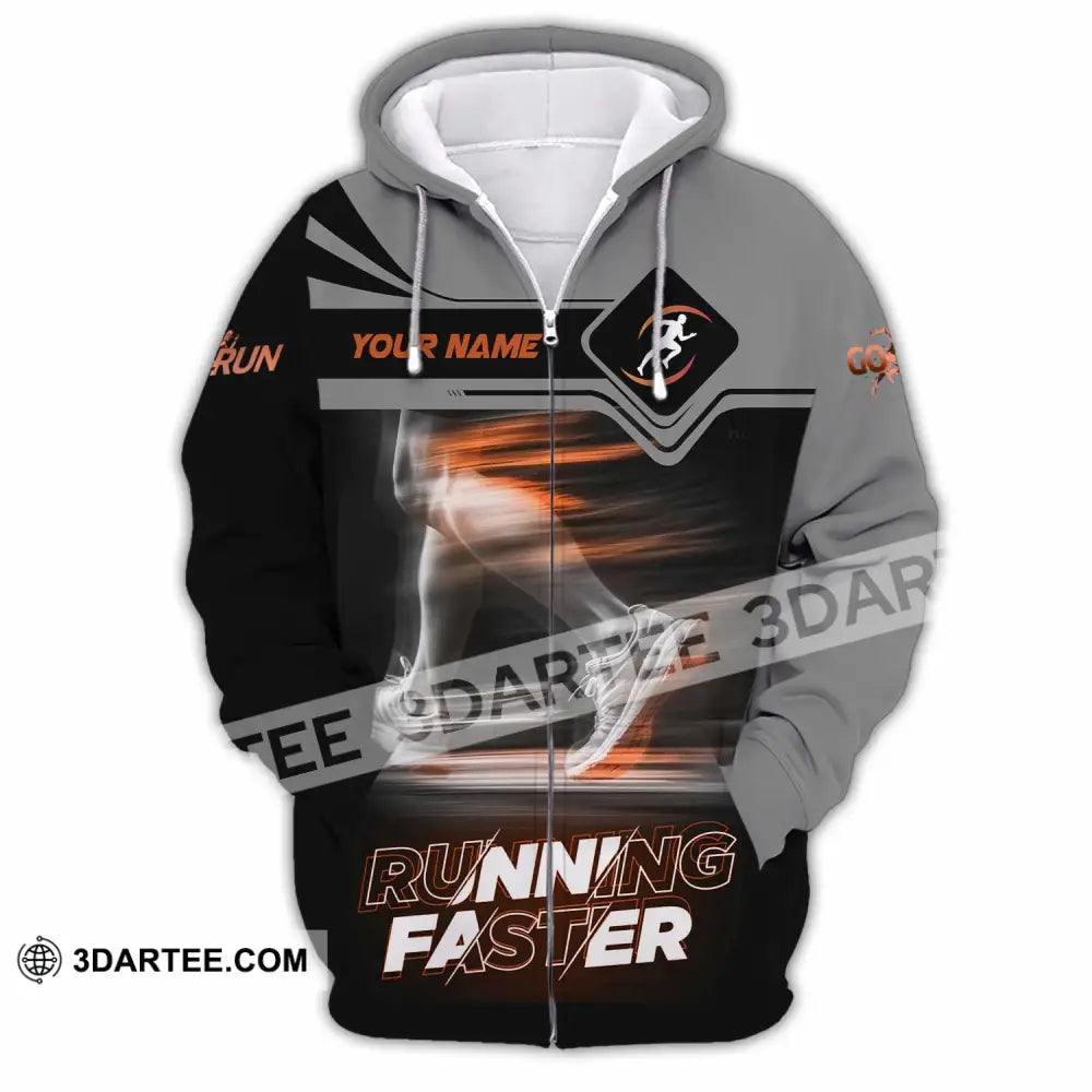 Unisex Shirt - Custom Running Faster 3D Shirt - Zipper Hoodie / S - T-shirt