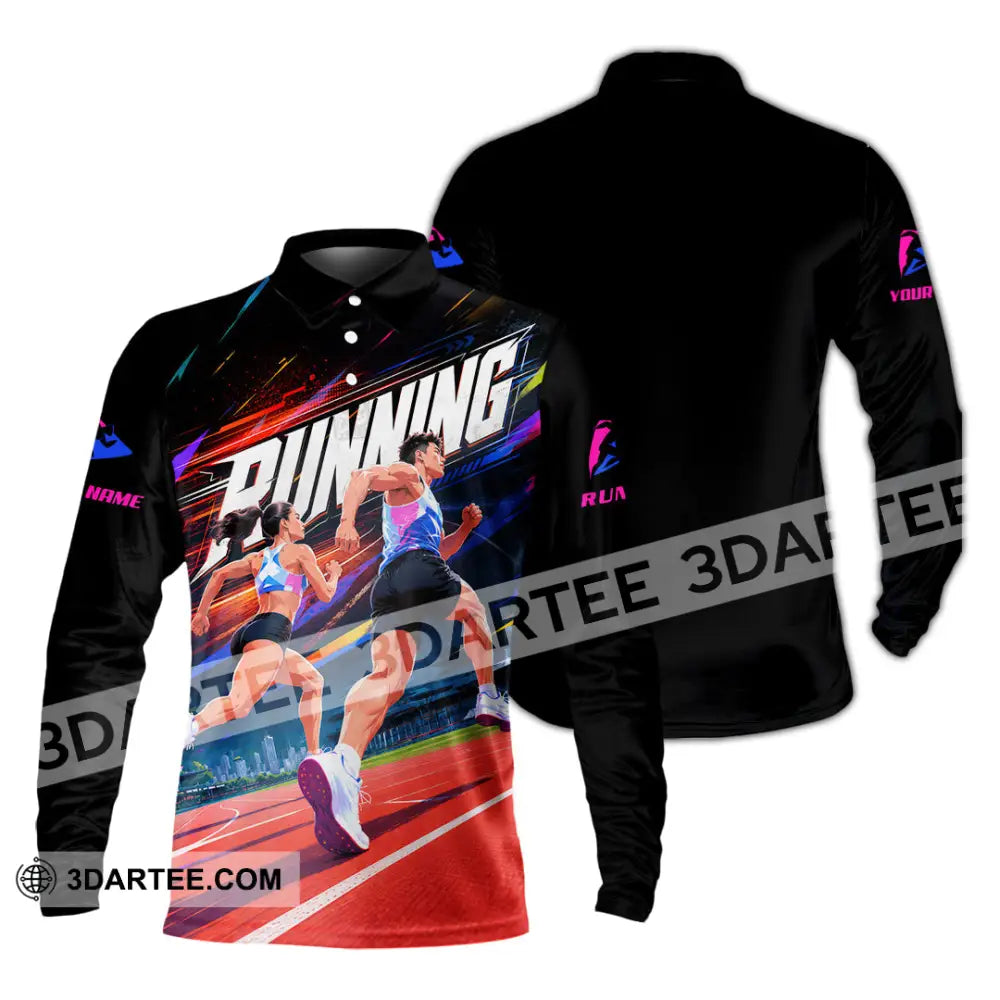 Unisex Shirt - Custom Running Shirt - Long Sleeve Polo / S - T-shirt