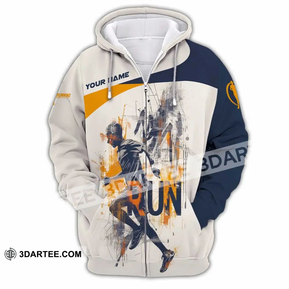 Unisex Shirt - Custom Running Never Give Up 3D Shirt Zipper Hoodie / S T-shirt