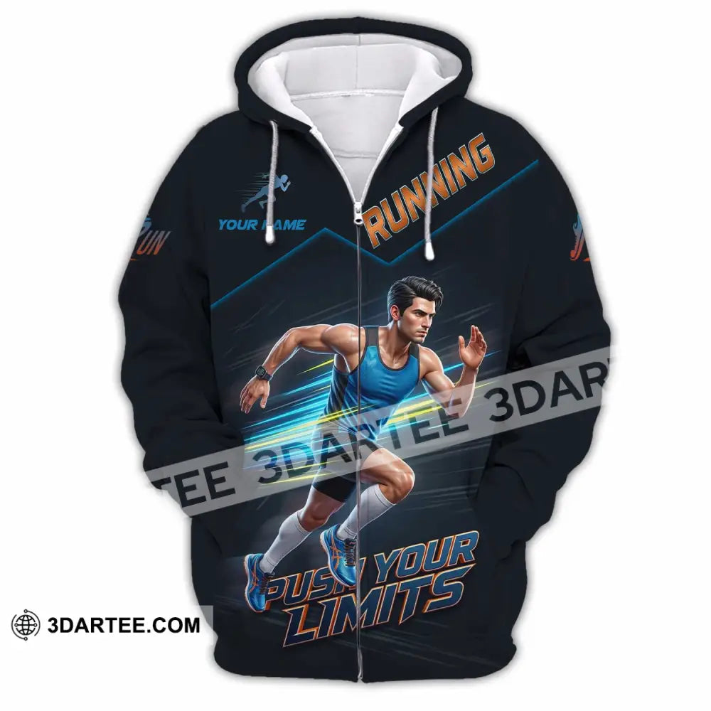Unisex Shirt - Custom Running Push Your Limits Shirt - Zipper Hoodie / S - T-shirt