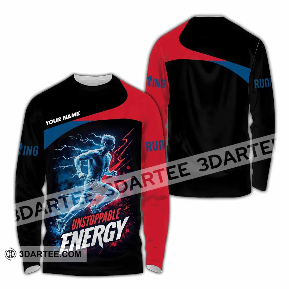 Unisex Shirt - Custom Running Unstoppable Energy Shirt Long Sleeve Shirt / S T-shirt