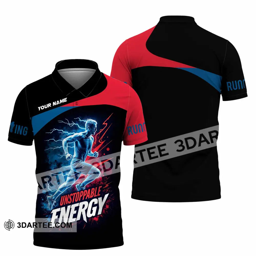 Unisex Shirt - Custom Running Unstoppable Energy Shirt Polo Shirt / S T-shirt