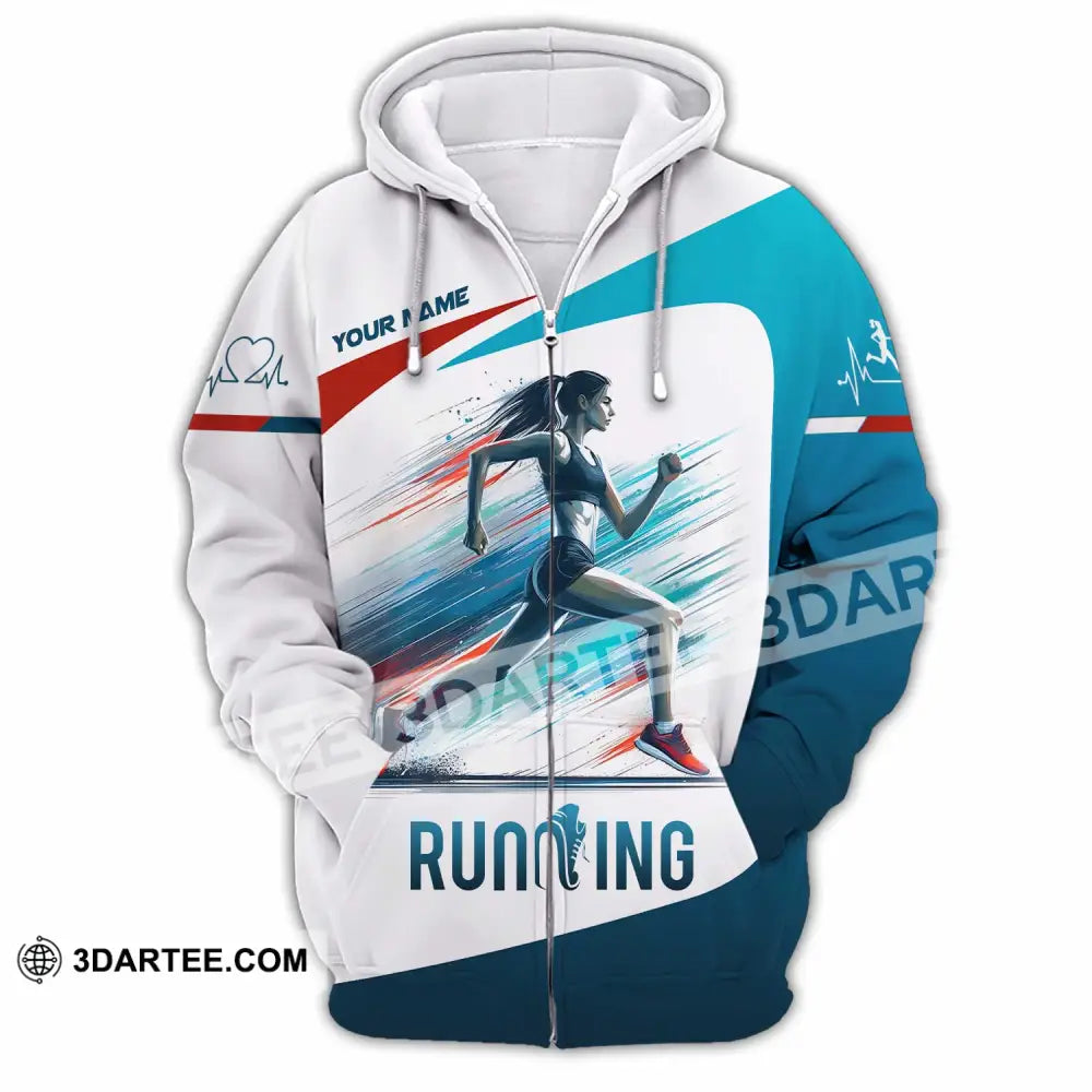 Unisex Shirt - Custom Running Shirt Zipper Hoodie / S T-shirt
