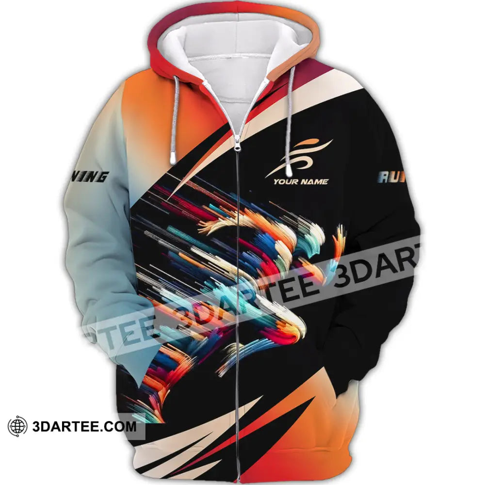 Unisex Shirt - Custom Running Shirt Zipper Hoodie / S T-shirt
