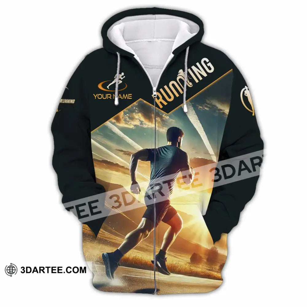 Unisex Shirt - Custom Running Shirt Zipper Hoodie / S T-shirt