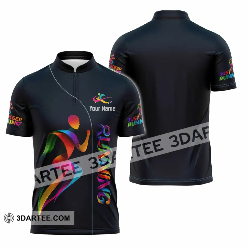 Unisex Shirt - Custom Running Shirt - Zipper Polo Shirt / S - T-shirt