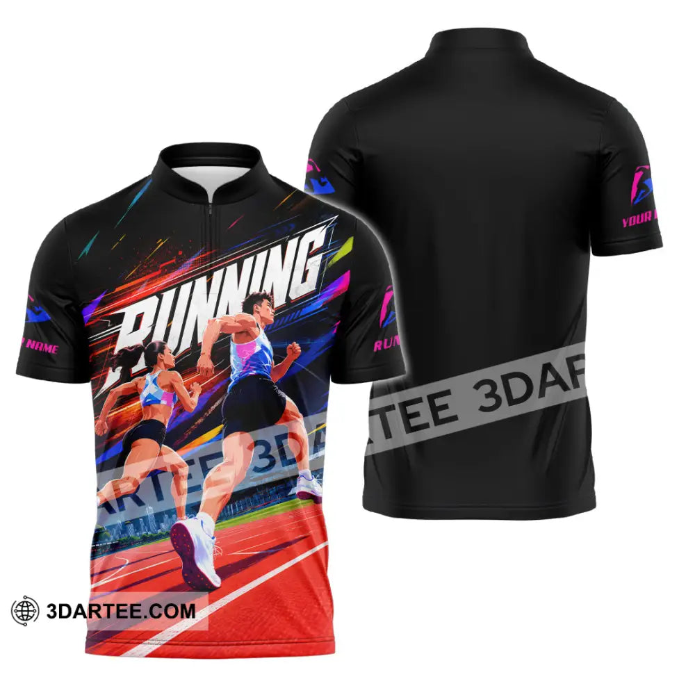 Unisex Shirt - Custom Running Shirt - Zipper Polo Shirt / S - T-shirt