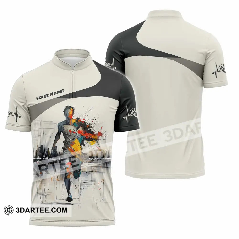 Unisex Shirt - Custom Running Shirt - Zipper Polo Shirt / S - T-shirt