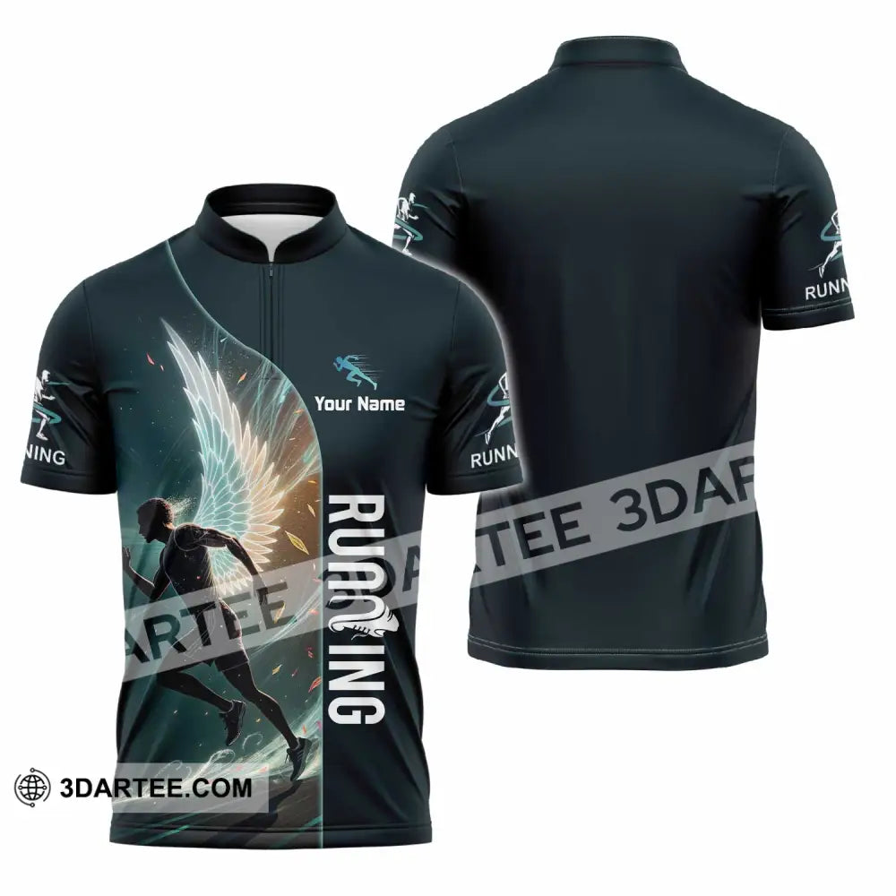 Unisex Shirt - Custom Running Shirt - Zipper Polo Shirt / S - T-shirt