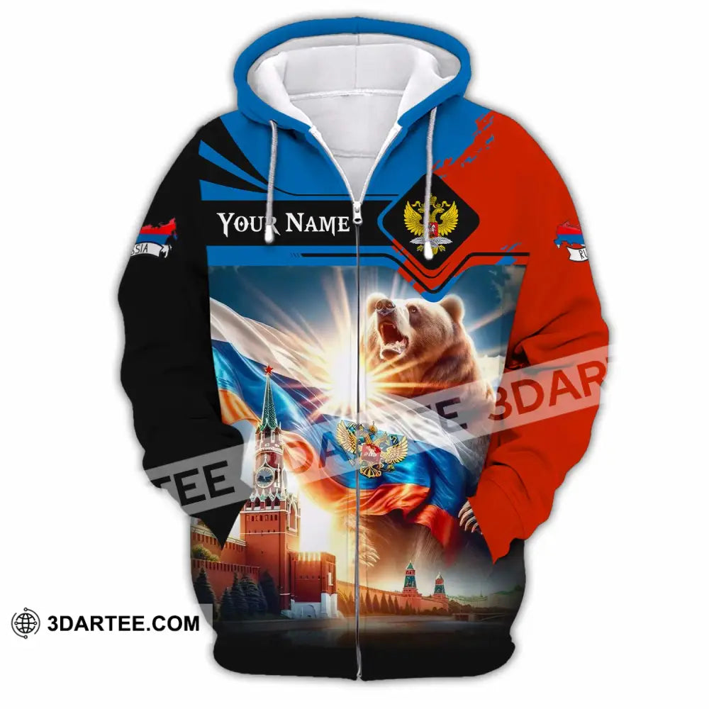 Unisex Shirt - Custom Russia 3D Shirt Zipper Hoodie / S T-shirt