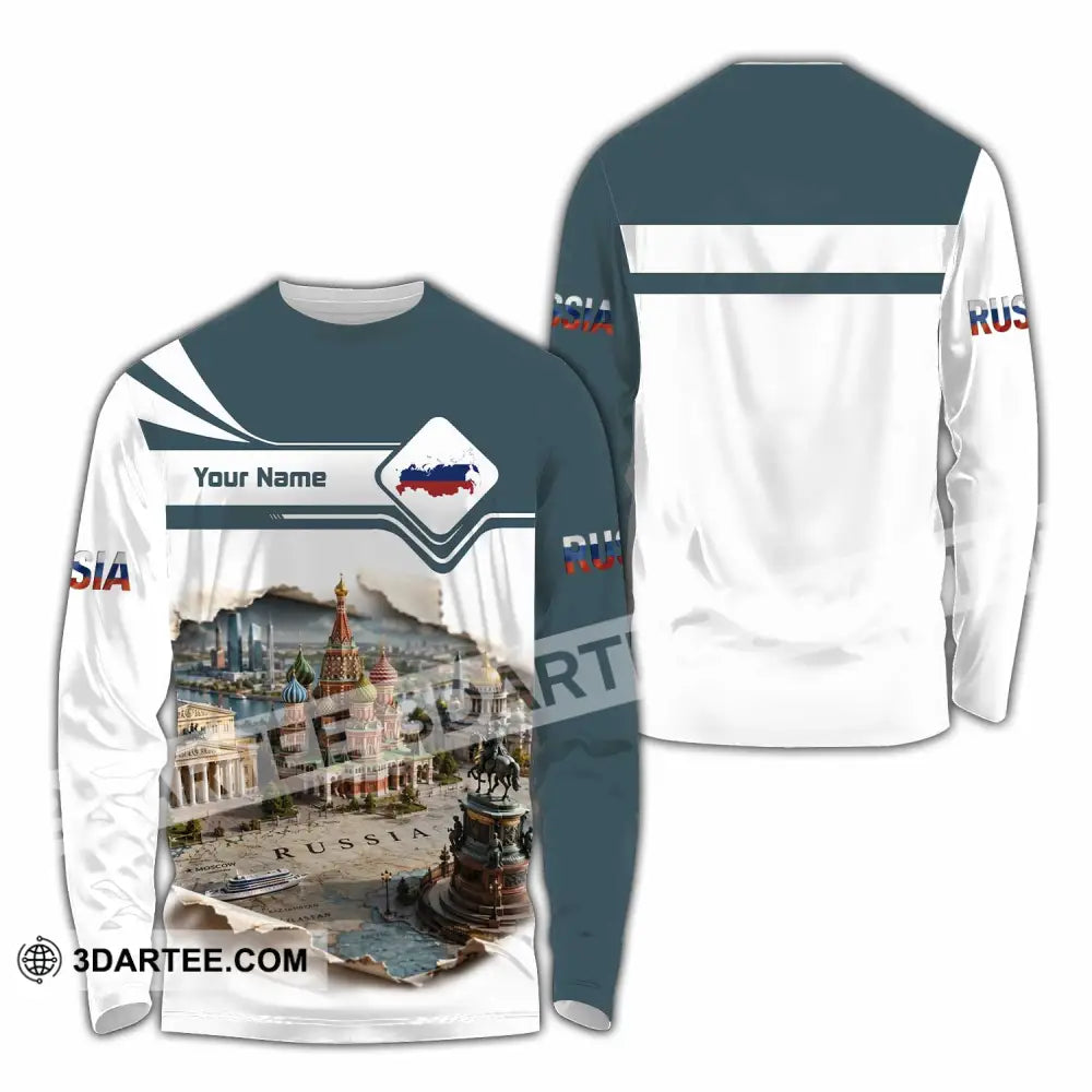 Unisex Shirt - Custom Russia Shirt - Long Sleeve Shirt / S - T-shirt