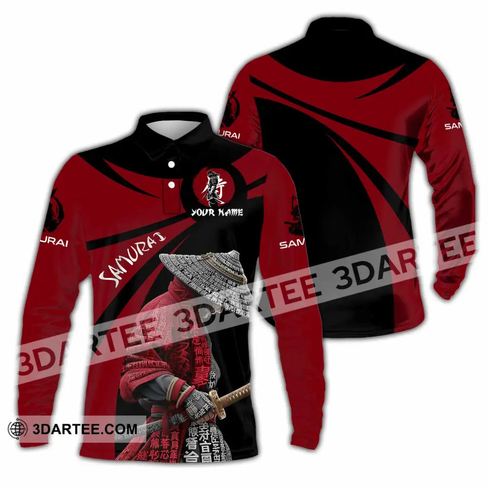 Unisex Shirt - Custom Samurai Design Shirt Long Sleeve Polo / S T-shirt