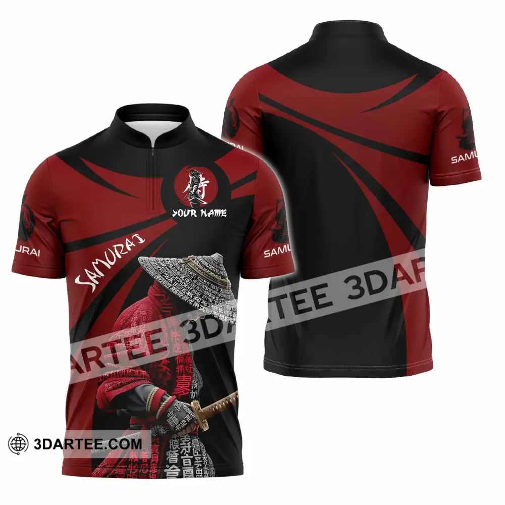 Unisex Shirt - Custom Samurai Design Shirt Zipper Polo Shirt / S T-shirt