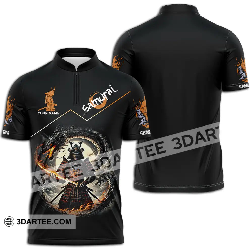 Unisex Shirt - Custom Samurai Sport Shirt Zipper Polo Shirt / S T-shirt