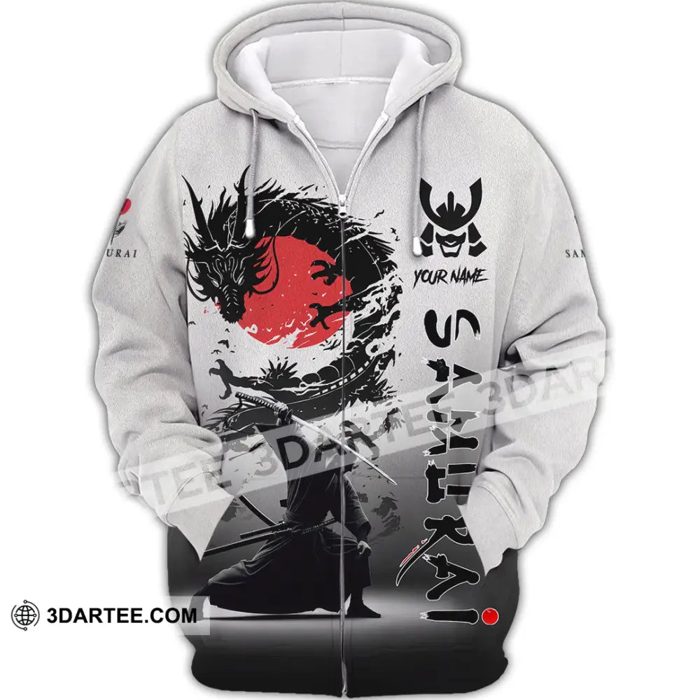 Unisex Shirt Custom Samurai Shirt Zipper Hoodie / S T shirt