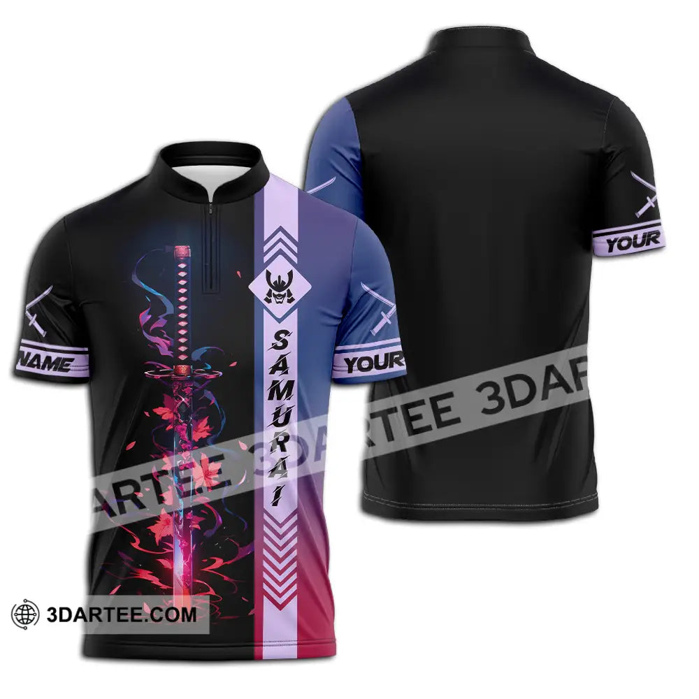 Unisex Shirt - Custom Samurai Shirt Zipper Polo Shirt / S T-shirt