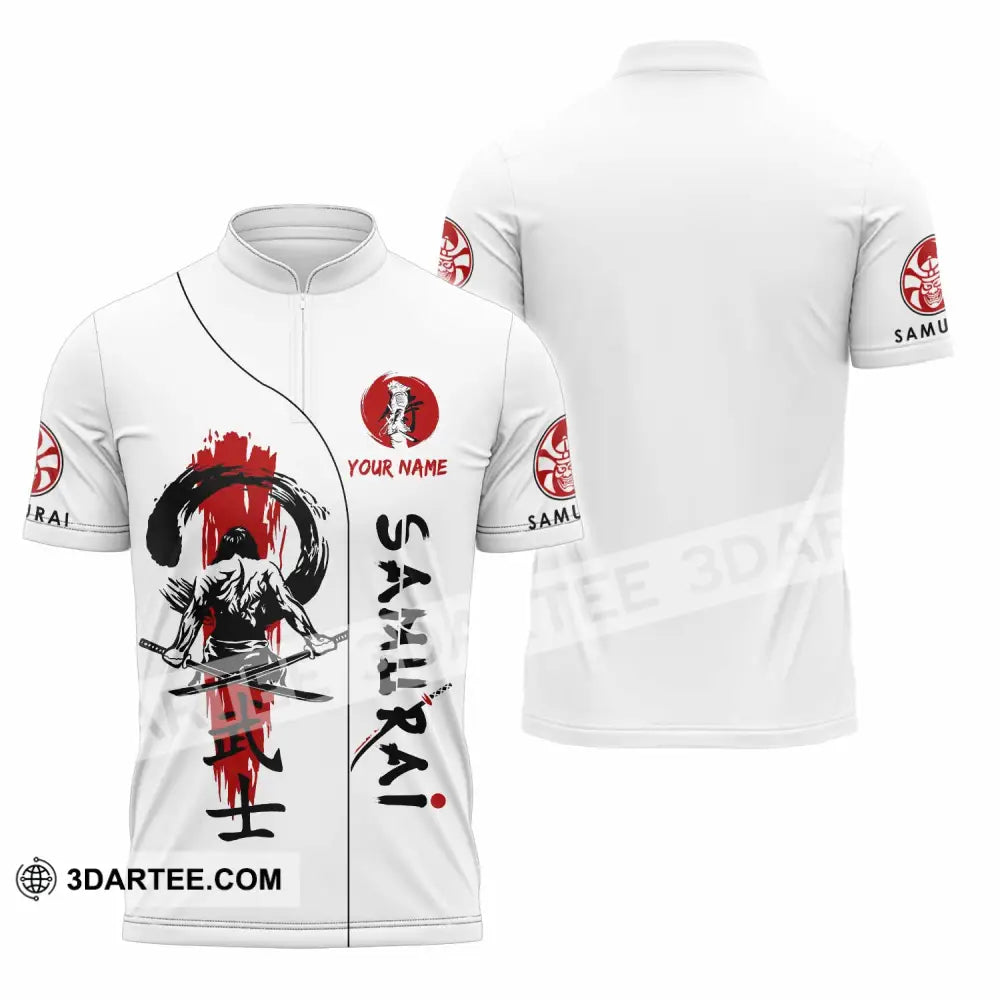 Unisex Shirt - Custom Samurai Shirt Zipper Polo Shirt / S T-shirt