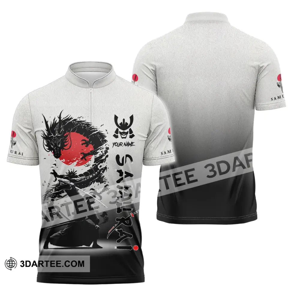 Unisex Shirt Custom Samurai Shirt Zipper Polo Shirt / S T shirt