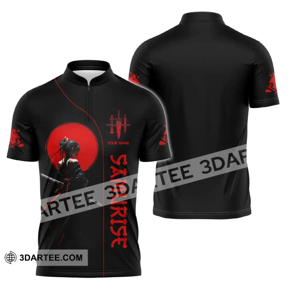 Unisex Shirt - Custom Samurai Shirt Zipper Polo Shirt / S T-shirt