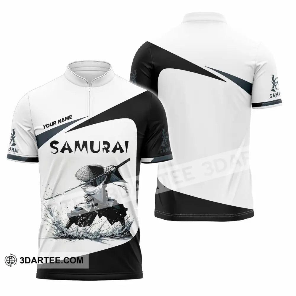 Unisex Shirt Custom Samurai Shirt Zipper Polo Shirt / S T shirt