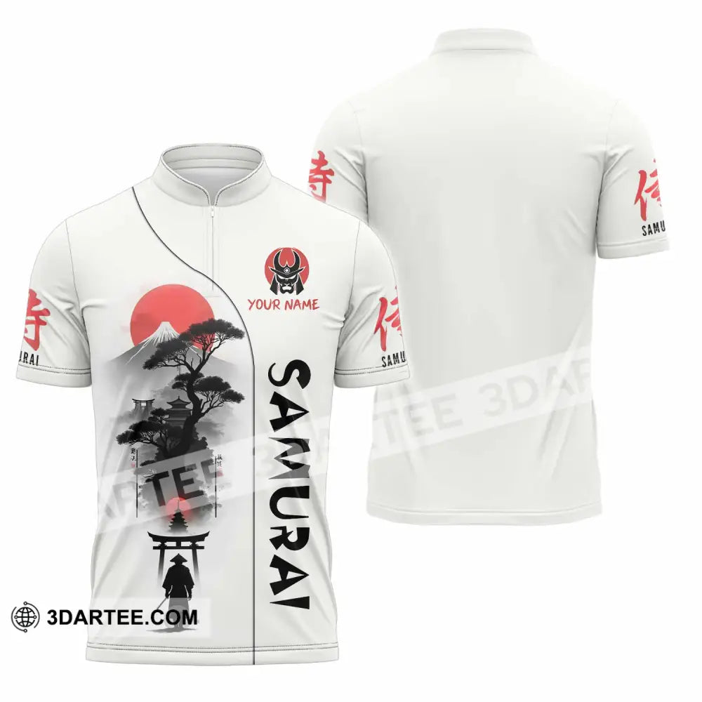 Unisex Shirt Custom Samurai Shirt Zipper Polo Shirt / S T shirt