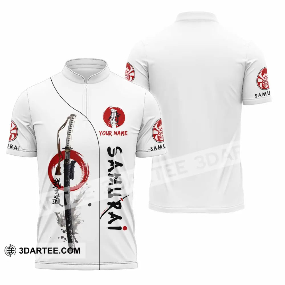 Unisex Shirt - Custom Samurai Shirt Zipper Polo Shirt / S T-shirt