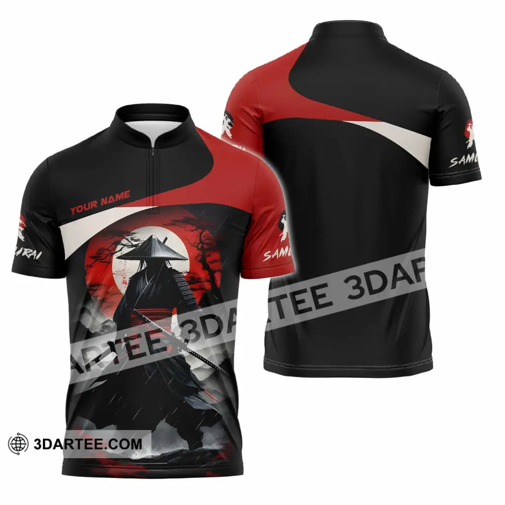 Unisex Shirt - Custom Samurai Shirt Zipper Polo Shirt / S T-shirt
