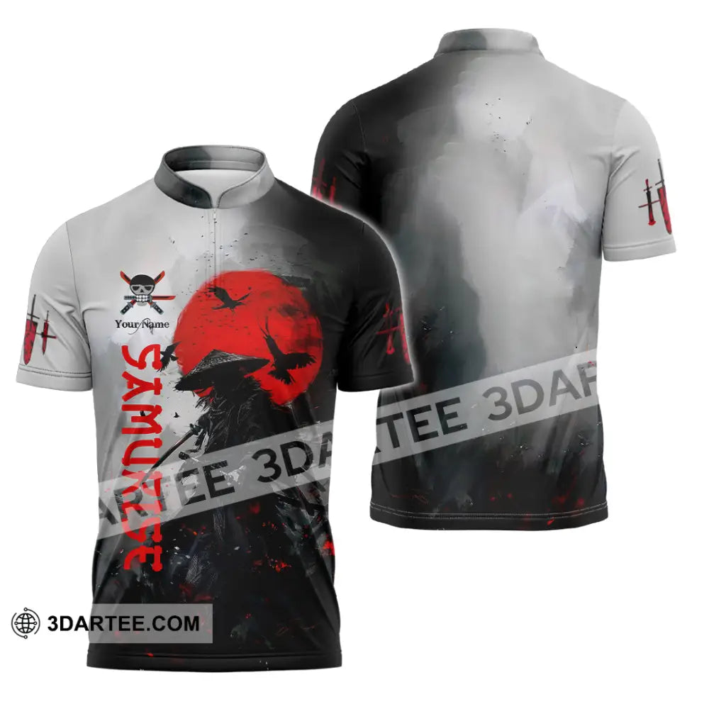 Unisex Shirt - Custom Samurai Shirt Zipper Polo Shirt / S T-shirt