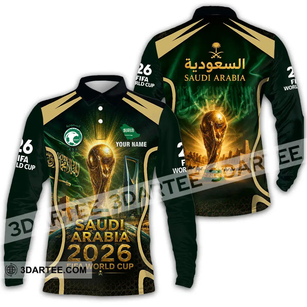 Unisex Shirt - Custom Saudi Arabia World Cup 2026 Shirt - Long Sleeve Polo / S - T-shirt