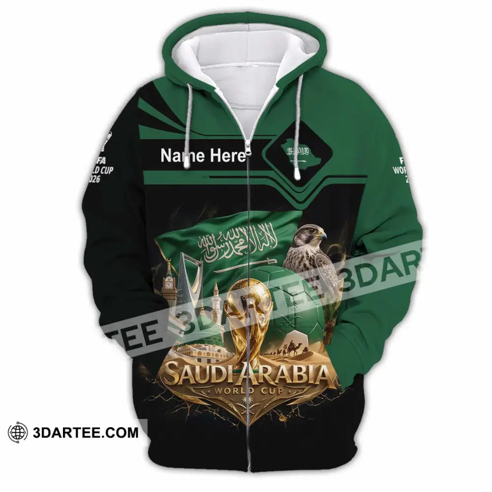 Unisex Shirt - Custom Saudi Arabia World Cup 2026 Shirt - Zipper Hoodie / S - T-shirt