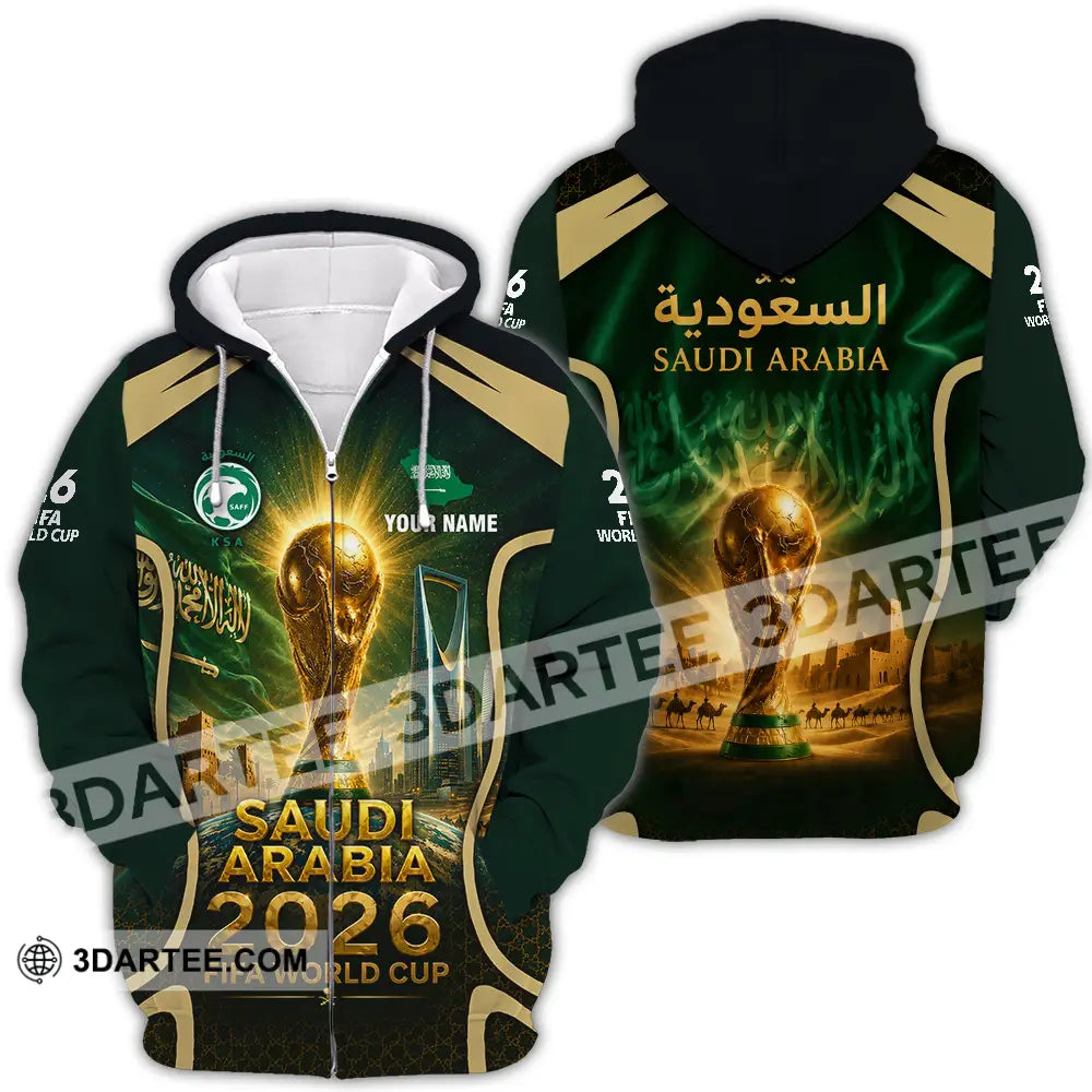 Unisex Shirt - Custom Saudi Arabia World Cup 2026 Shirt - Zipper Hoodie / S - T-shirt