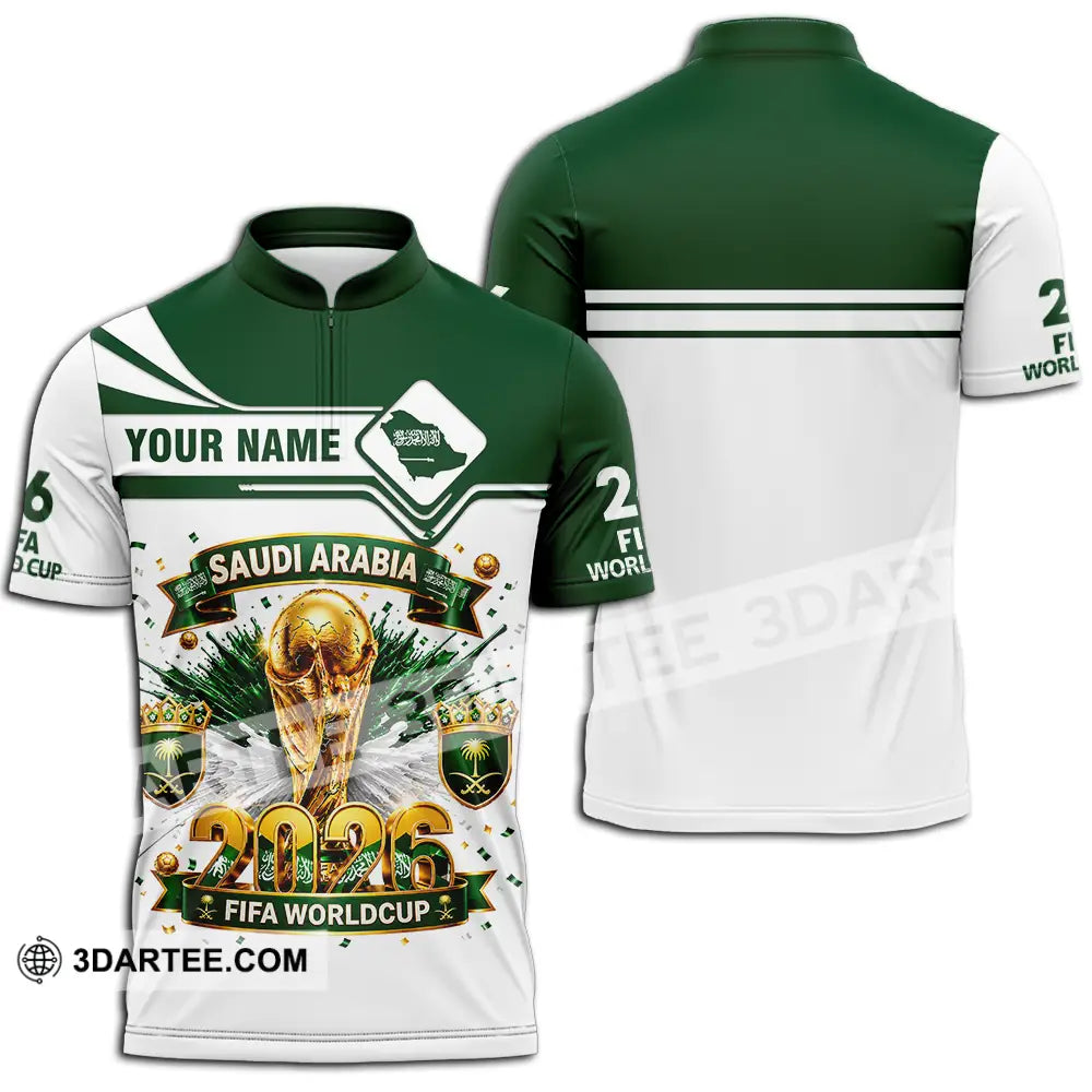 Unisex Shirt - Custom Saudi Arabia World Cup 2026 Shirt - Zipper Polo Shirt / S - T-shirt