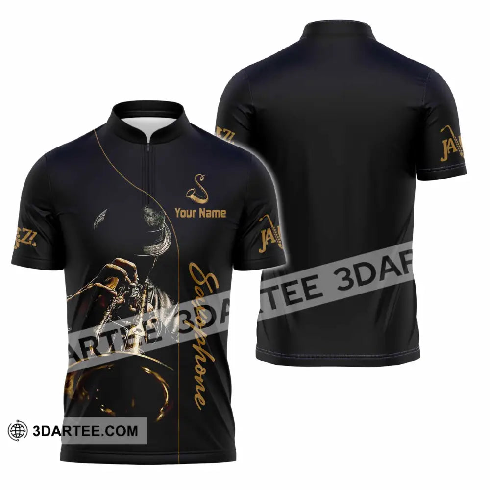 Unisex Shirt - Custom Saxophone Shirt - Zipper Polo Shirt / S - T-shirt