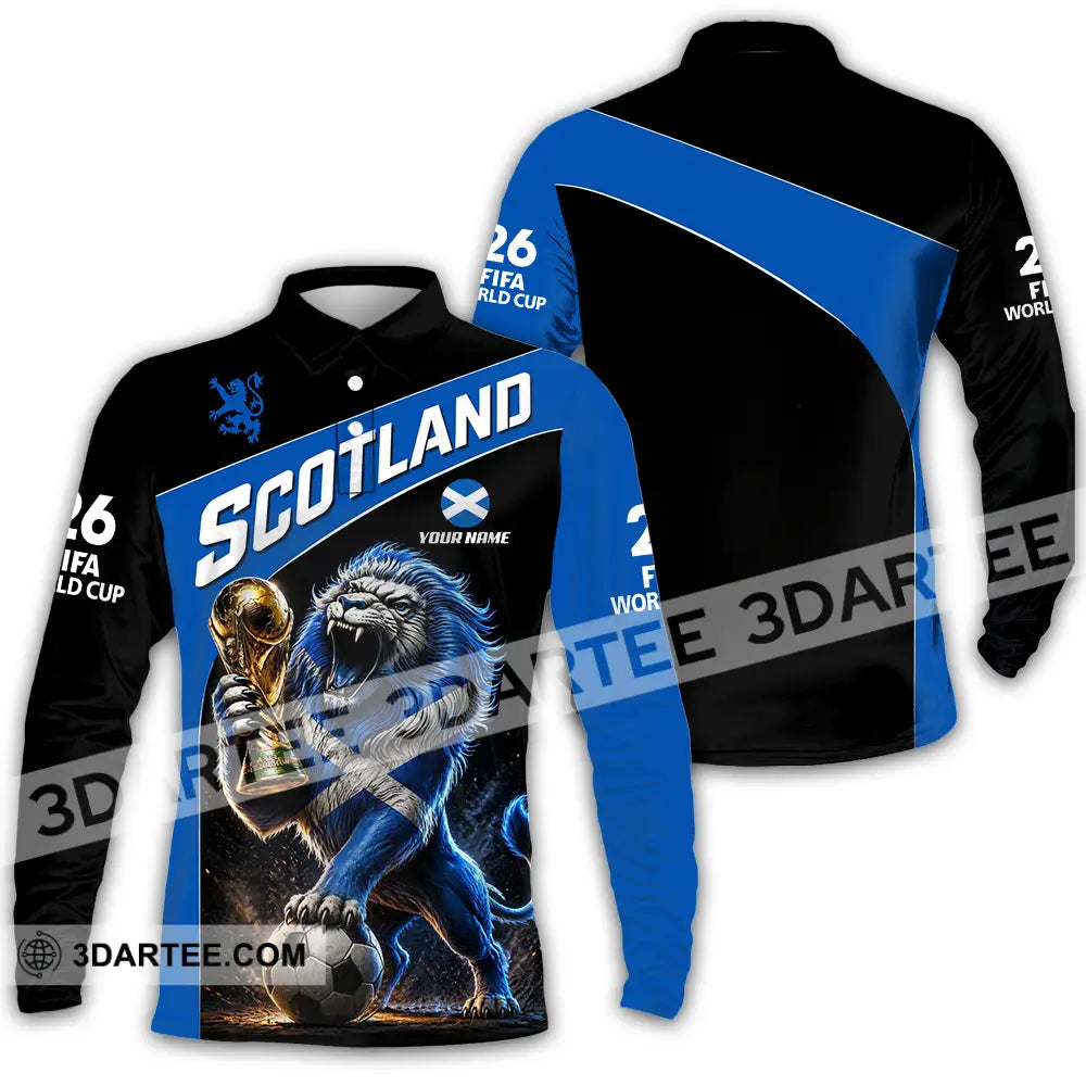 Unisex Shirt - Custom Scotland World Cup 2026 3D Shirt - Long Sleeve Polo / S - T-shirt