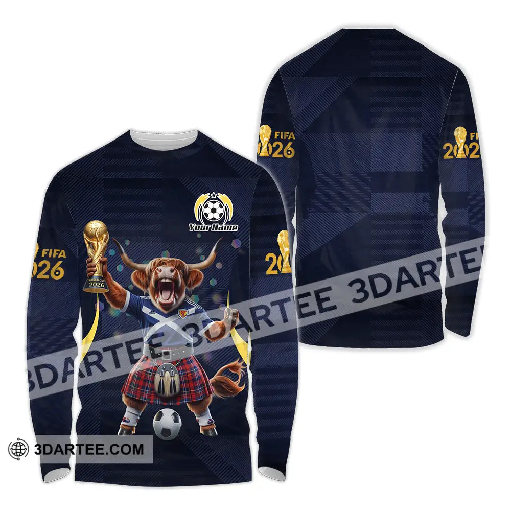 Unisex Shirt - Custom Scotland Fifa World Cup 2026 3D Shirt Long Sleeve Shirt / S T-shirt