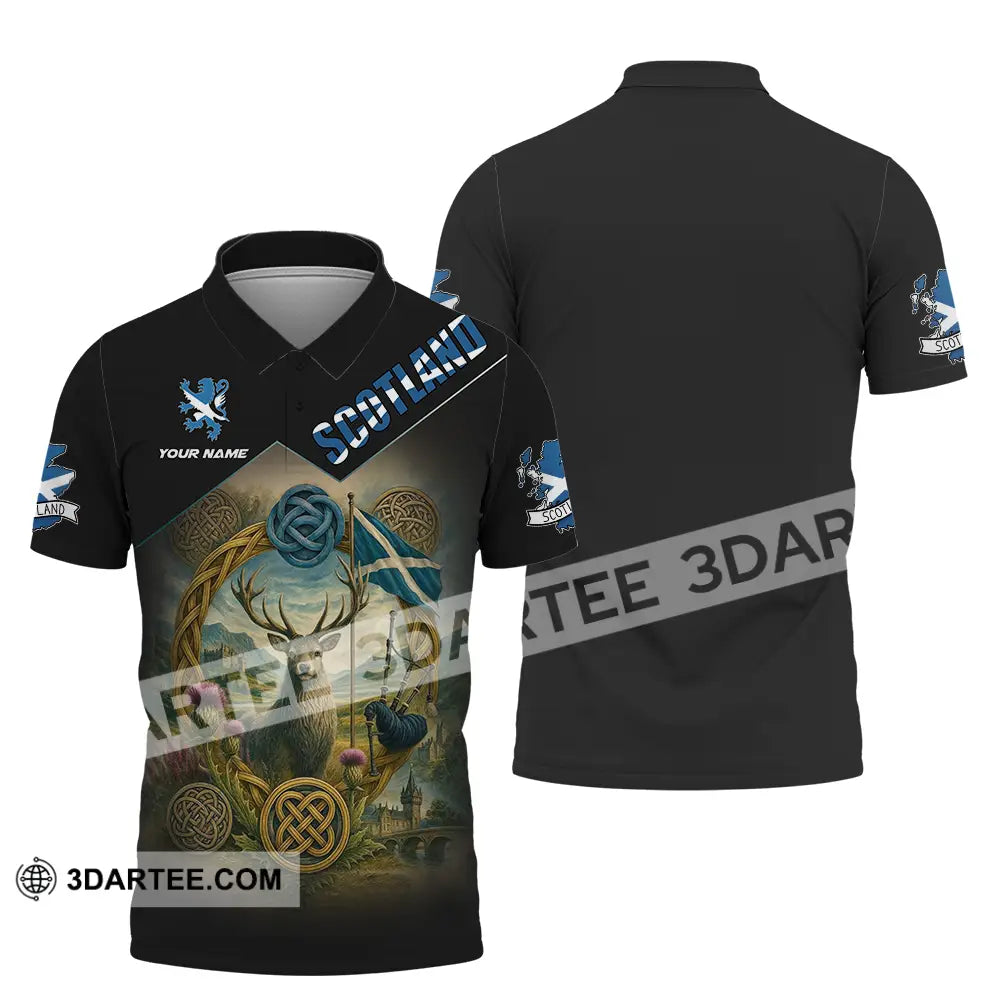 Unisex Shirt - Custom Scotland 3D Shirt Polo Shirt / S T-shirt