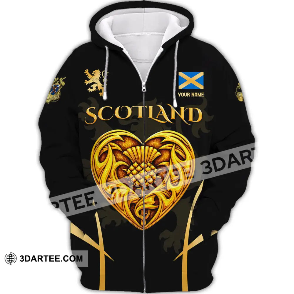 Unisex Shirt - Custom Scotland 3D Shirt Zipper Hoodie / S T-shirt