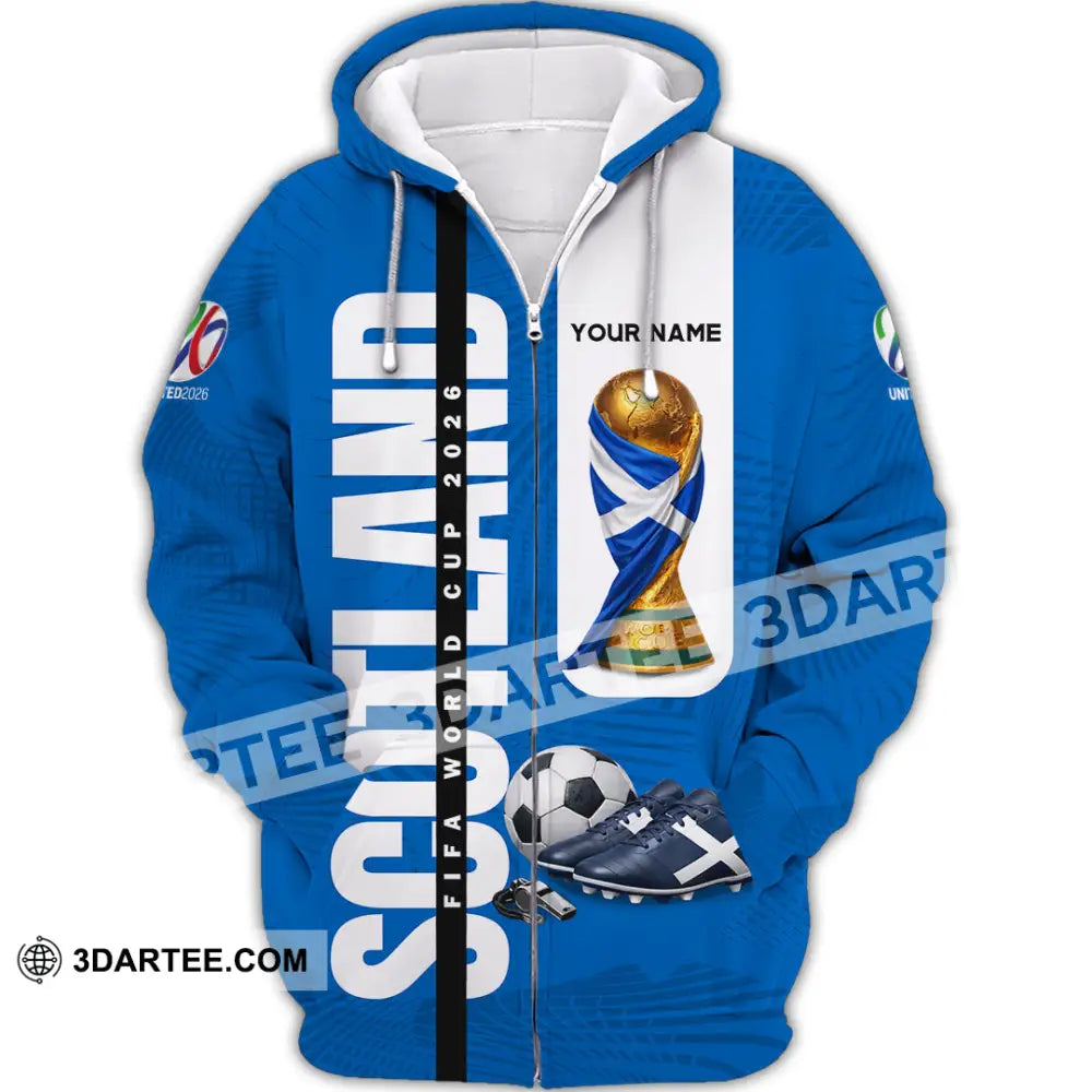 Unisex Shirt - Custom Scotland World Cup 2026 3D Shirt - Zipper Hoodie / S - T-shirt