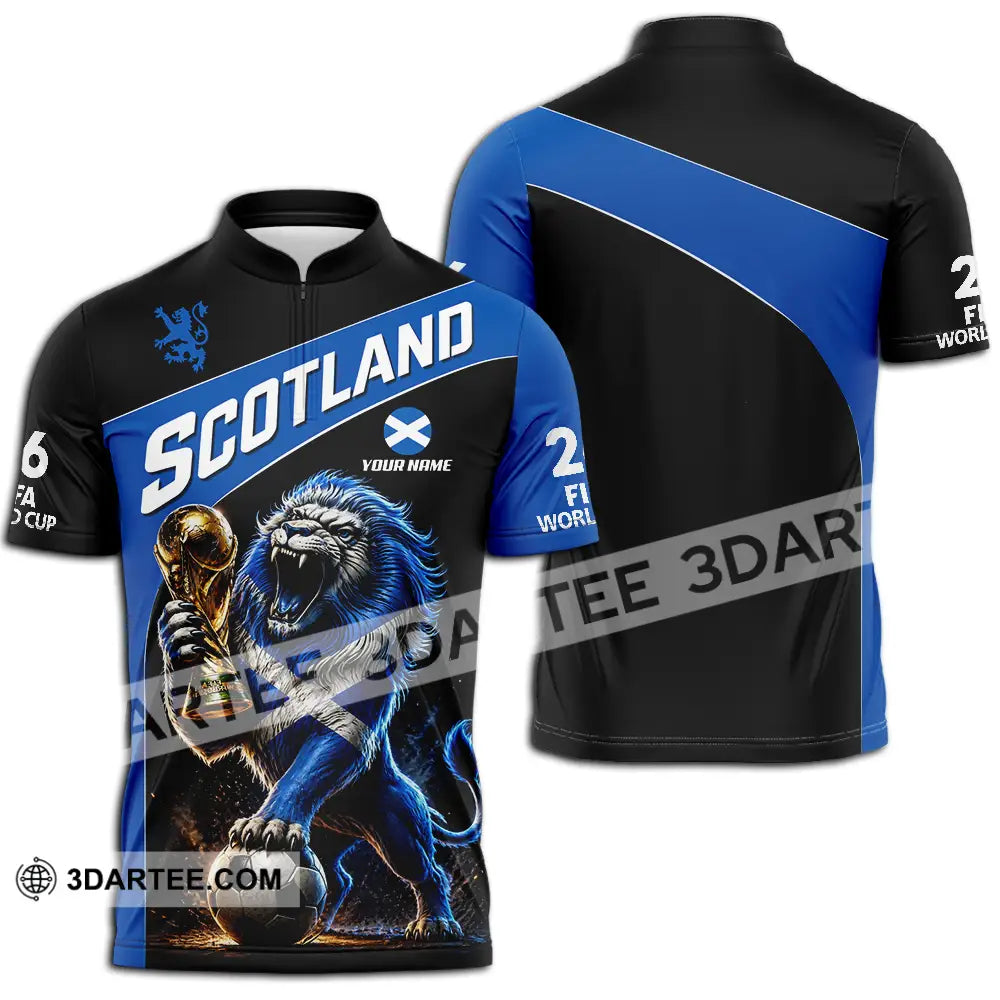 Unisex Shirt - Custom Scotland World Cup 2026 3D Shirt - Zipper Polo Shirt / S - T-shirt