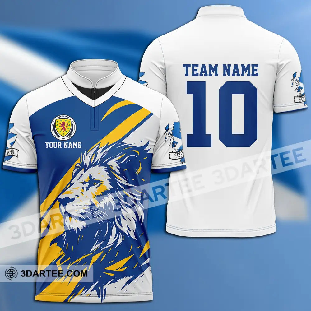 Unisex Shirt - Custom Scotland 3D Shirt Zipper Polo Shirt / S T-shirt