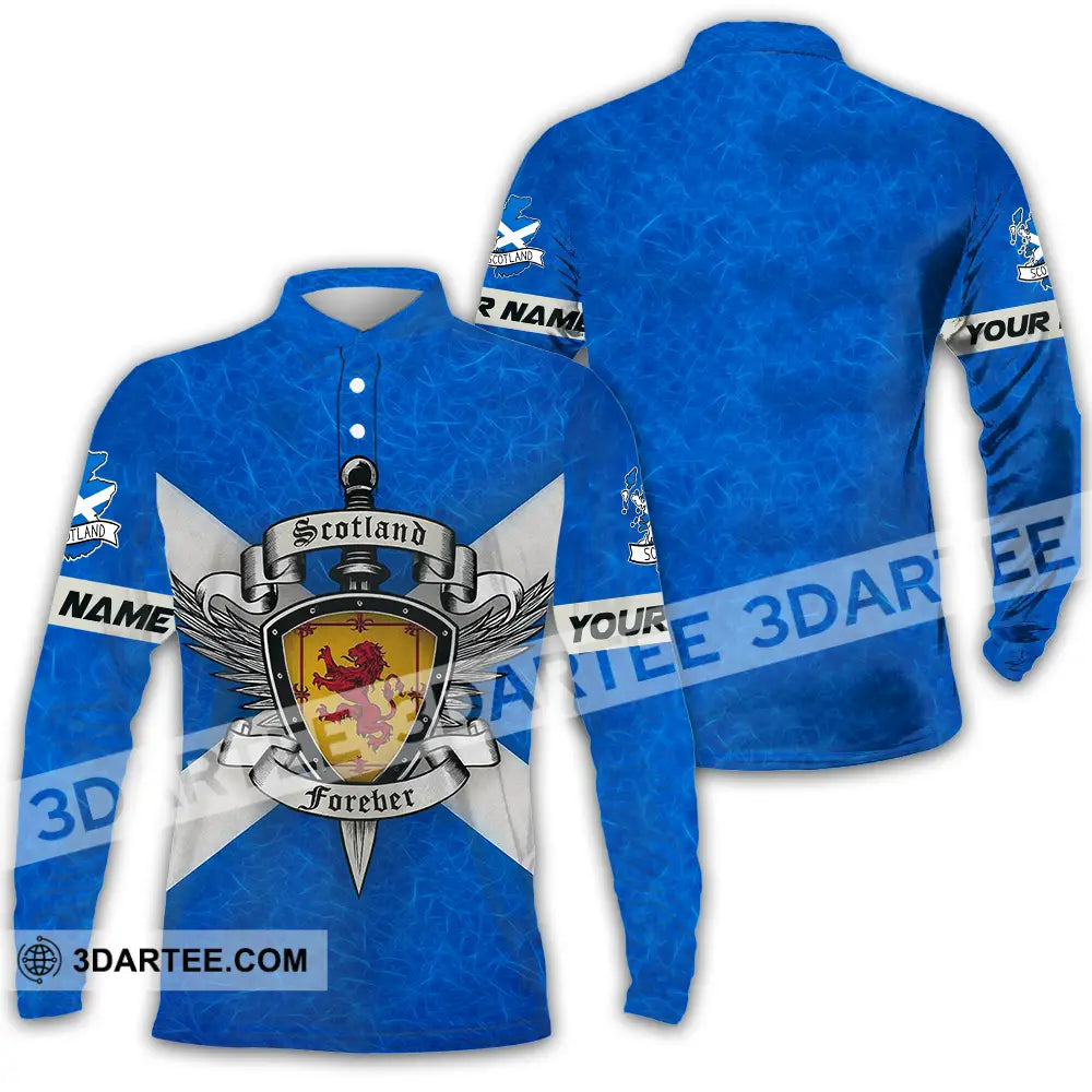 Unisex Shirt - Custom Scotland Forever Shirt Long Sleeve Polo / S T-shirt
