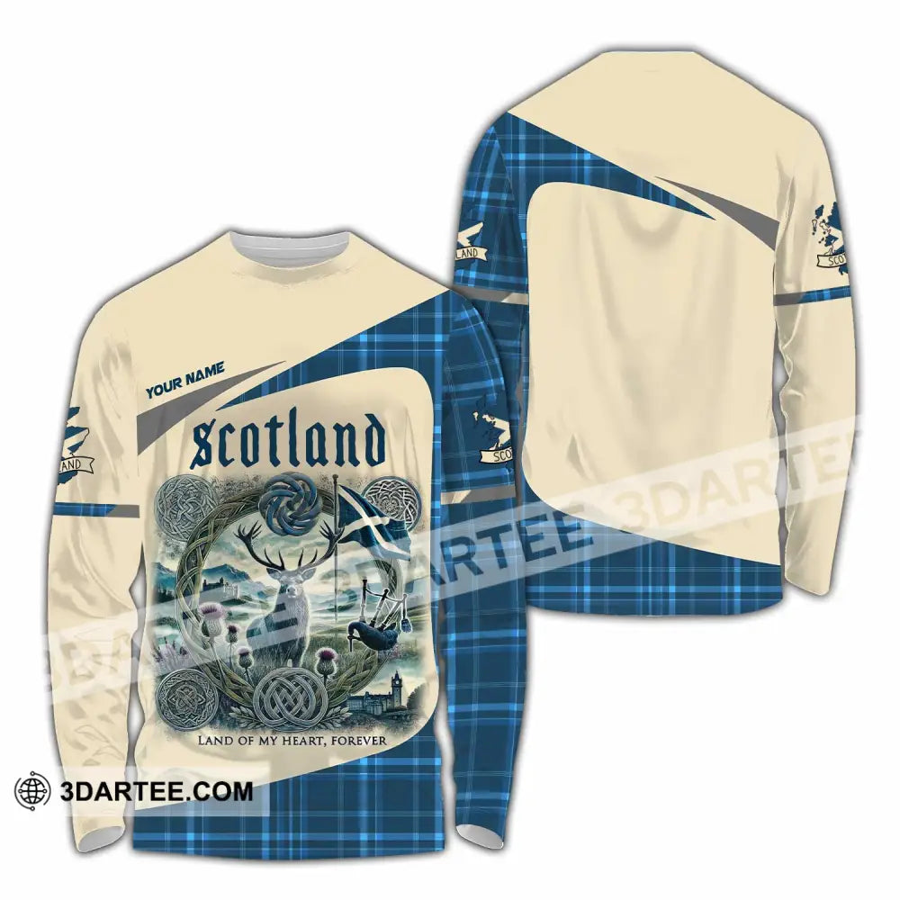 Unisex Shirt - Custom Scotland Land Of My Heart Forever 3D Shirt Long Sleeve Shirt / S T-shirt