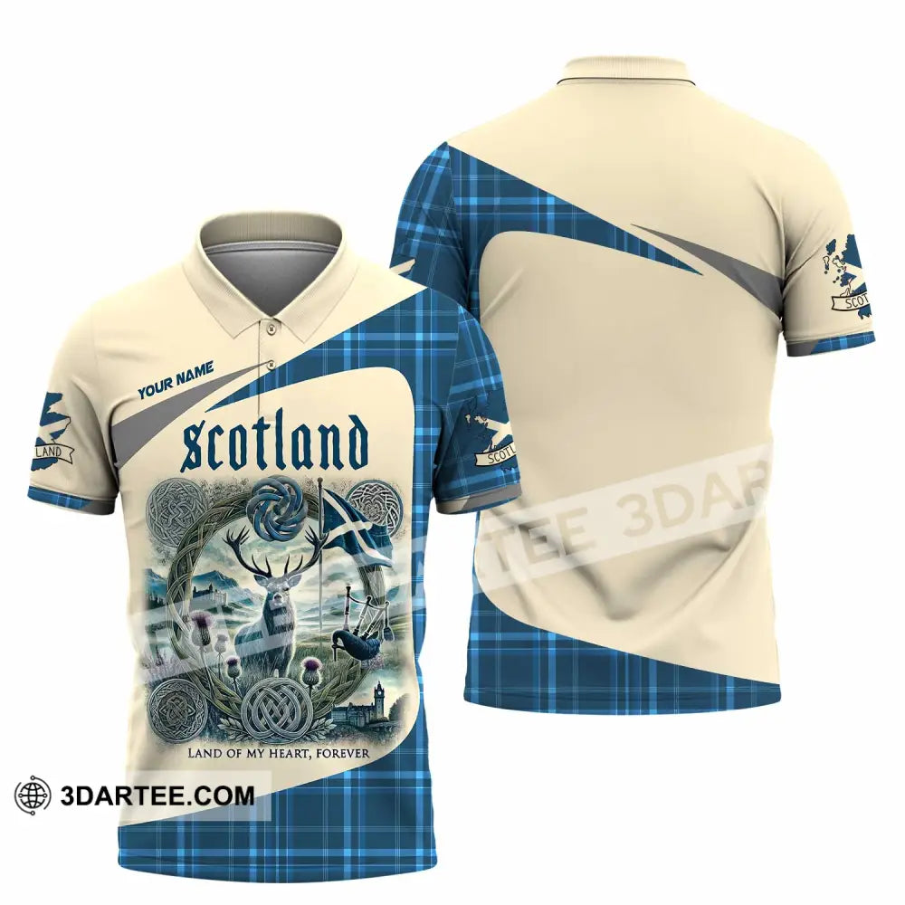 Unisex Shirt - Custom Scotland Land Of My Heart Forever 3D Shirt Polo Shirt / S T-shirt