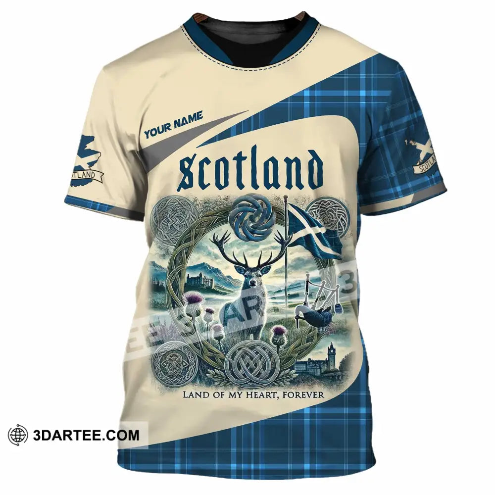 Unisex Shirt - Custom Scotland Land Of My Heart Forever 3D Shirt T-Shirt / S T-shirt