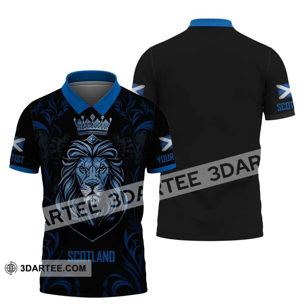 Unisex Shirt Custom Scotland Lion King T-Shirt Clothing Polo / S