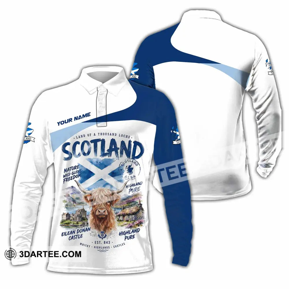 Unisex Shirt - Custom Scotland Shirt - Long Sleeve Polo / S - T-shirt