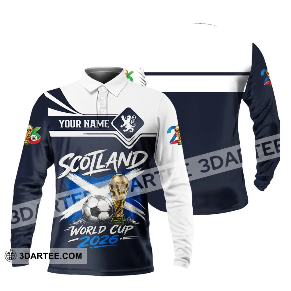 Unisex Shirt - Custom Scotland World Cup 2026 Shirt - Long Sleeve Polo / S - T-shirt